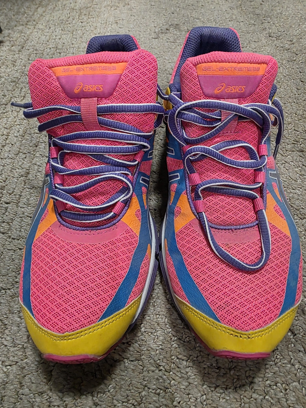 ASICS Pink, Blue & Yellow Women's Athletic Running Shoes